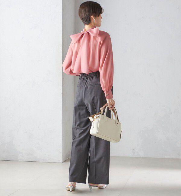 SHIPS for women「〈手洗い可能〉オーガンジー リボン ブラウス」|シャツ・ブラウス|