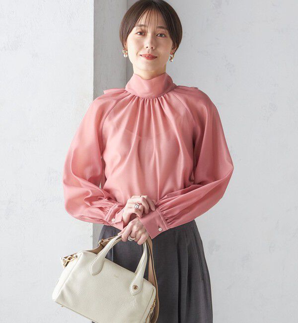 SHIPS for women「〈手洗い可能〉オーガンジー リボン ブラウス」|シャツ・ブラウス|