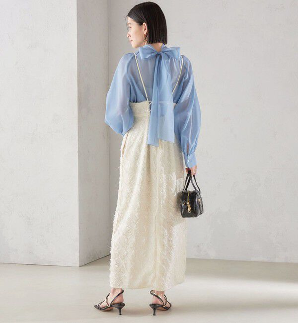 SHIPS for women「〈手洗い可能〉オーガンジー リボン ブラウス」|シャツ・ブラウス|