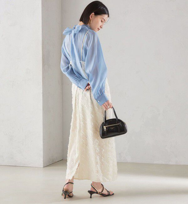 SHIPS for women「〈手洗い可能〉オーガンジー リボン ブラウス」|シャツ・ブラウス|