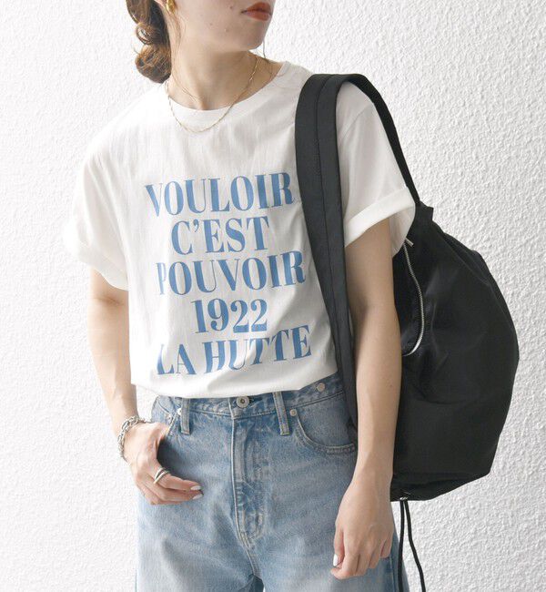 SHIPS any「La Hutte:〈洗濯機可能〉デザイン ロゴ  プリント TEE」|Tシャツ・カットソー|