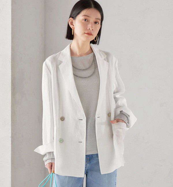SHIPS for women「〈手洗い可能〉ラミー シアー ジャケット」|テーラードジャケット|