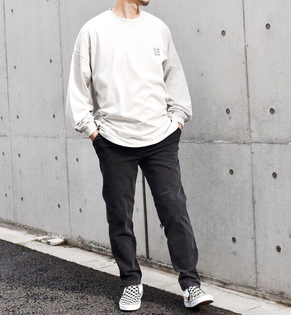 SHIPS any「【WEB限定】SHIPS any: BLAH BLAH BLAH.ワンポイント 刺繍 ルーズ Tシャツ (ロンT)◇」|Tシャツ・カットソー|