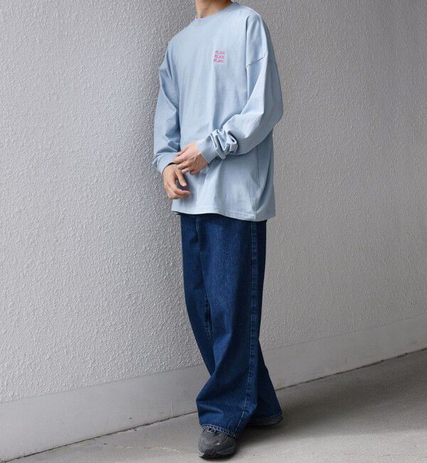 SHIPS any「【WEB限定】SHIPS any: BLAH BLAH BLAH.ワンポイント 刺繍 ルーズ Tシャツ (ロンT)◇」|Tシャツ・カットソー|