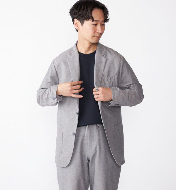 SHIPS「SHIPS:〈手洗い可能/セットアップ対応〉スーパーライト 2ボタン ジャケット」|テーラードジャケット|シルバーグレー