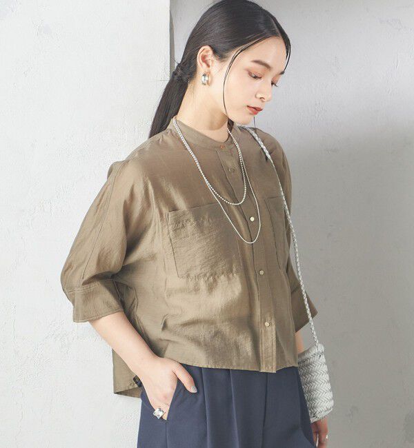 SHIPS for women「〈手洗い可能〉シルク混 シアー 羽織 シャツ」|シャツ・ブラウス|