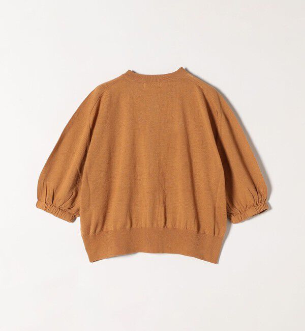 SHIPS any「SHIPS any:〈手洗い可能〉リネン ミックス ワイド パフ クルーネック シアー カーディガン」|カーディガン|