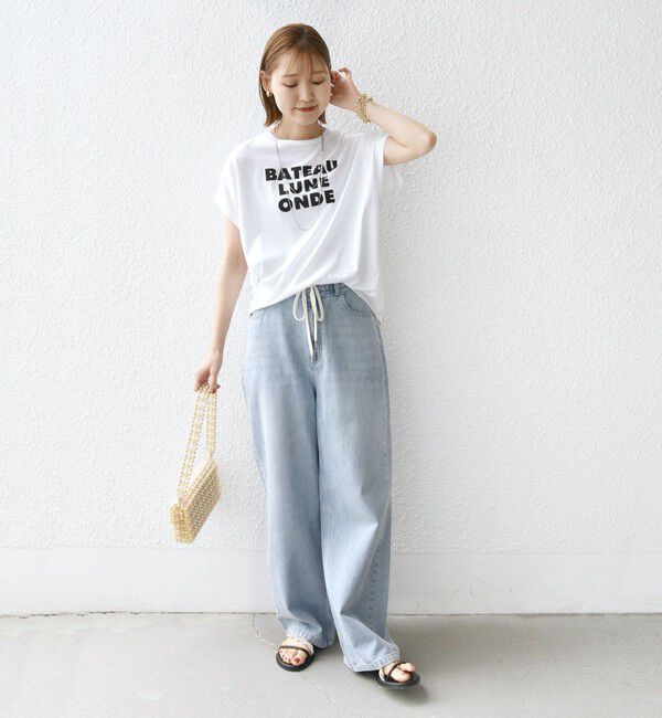 SHIPS for women「ローズペトール 半袖 プリント TEE」|Tシャツ・カットソー|