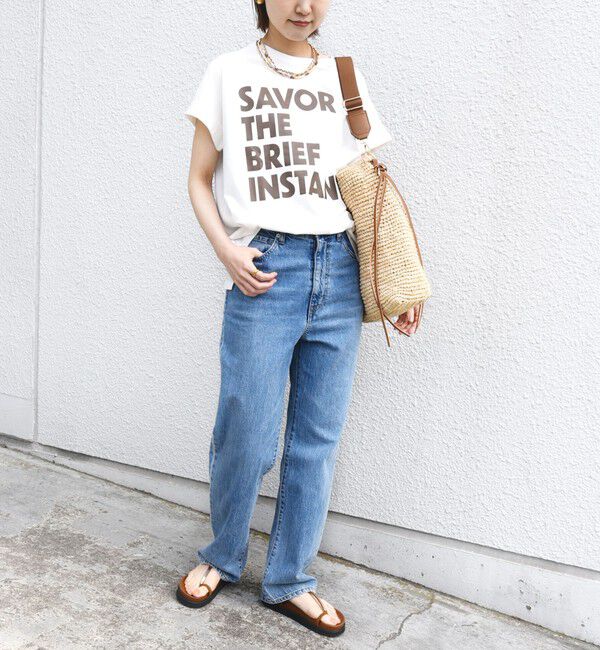 SHIPS for women「【WEB限定】〈手洗い可能〉バリエーション ロゴ 刺繍 プリントTEE」|Tシャツ・カットソー|