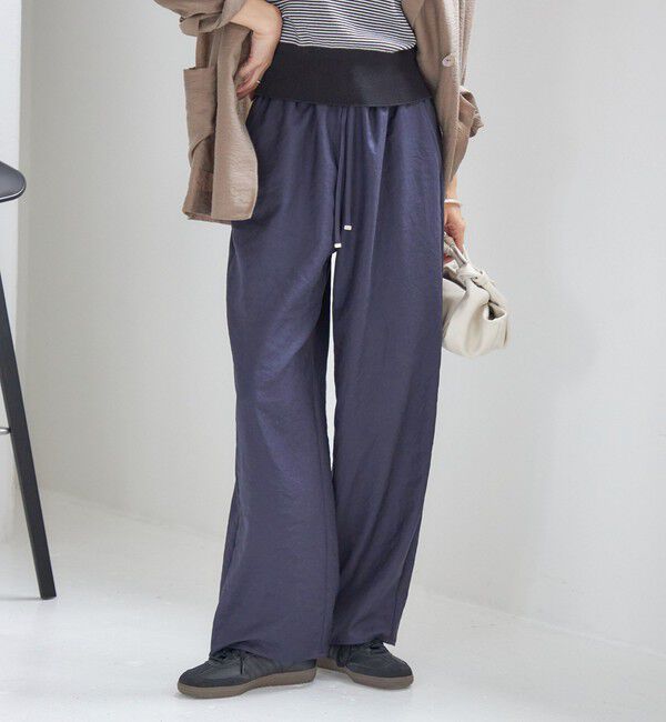 SHIPS for women「《一部追加予約》〈手洗い可能〉ツイル ドロスト パンツ」|その他|ネイビー