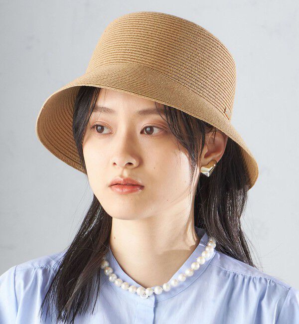 SHIPS for women「Rmeria:〈UVカット / 手洗い可能〉コットン リボン ペーパー ブレード ハット◇」|ハット|