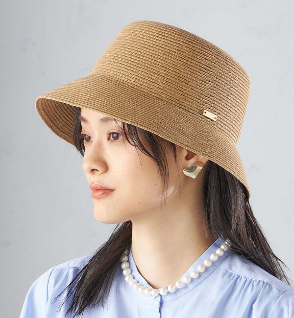 SHIPS for women「Rmeria:〈UVカット / 手洗い可能〉コットン リボン ペーパー ブレード ハット◇」|ハット|