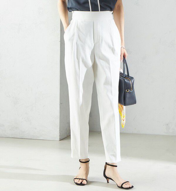 SHIPS for women「〈手洗い可能／UVカット〉ドライ オックス テーパード パンツ」|その他|ホワイト