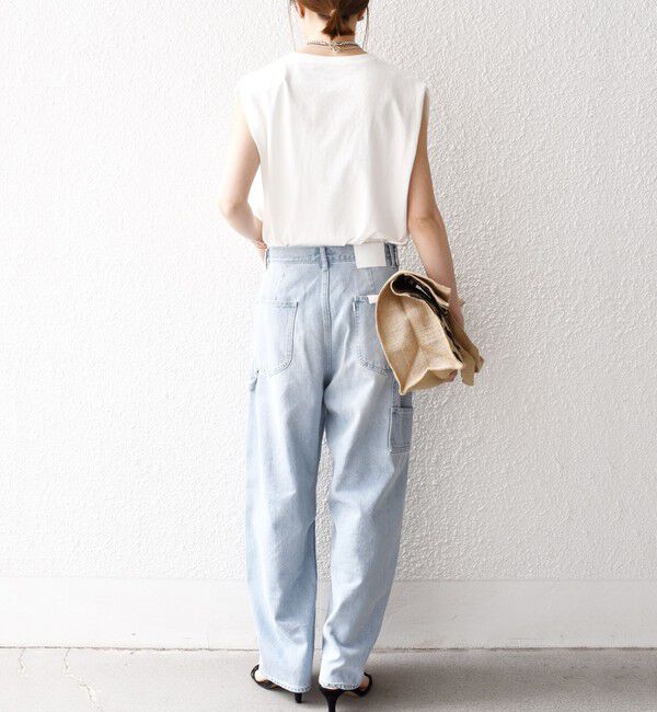 SHIPS any「《一部追加予約》SHIPS any:〈抗菌防臭/洗濯機可能〉USAコットン ラウンドヘム ノースリーブ TEE」|Tシャツ・カットソー|