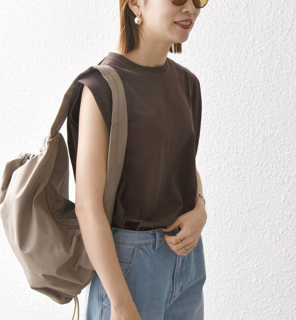 SHIPS any「《一部追加予約》SHIPS any:〈抗菌防臭/洗濯機可能〉USAコットン ラウンドヘム ノースリーブ TEE」|Tシャツ・カットソー|