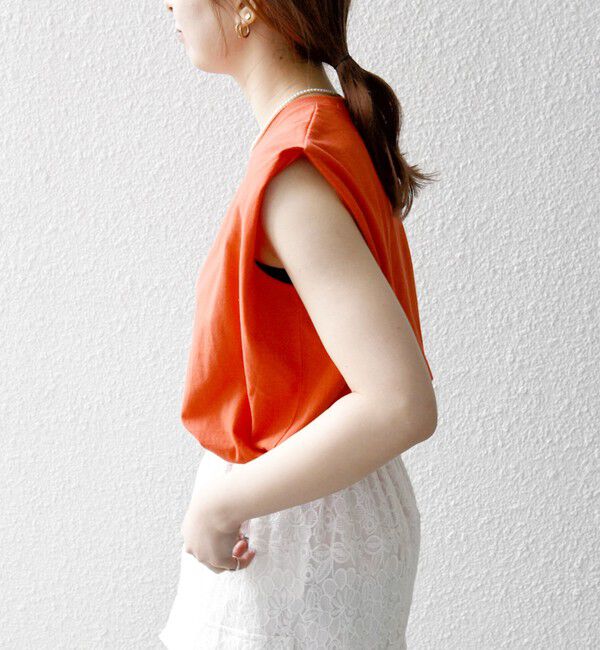 SHIPS any「《一部追加予約》SHIPS any:〈抗菌防臭/洗濯機可能〉USAコットン ラウンドヘム ノースリーブ TEE」|Tシャツ・カットソー|