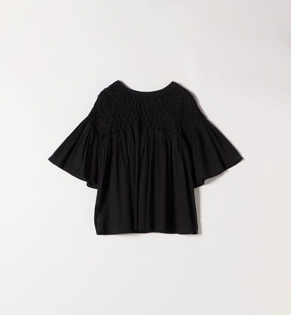 SHIPS any「SHIPS any:〈洗濯機可能〉ハンドスモッキング コットン フレア ブラウス」|シャツ・ブラウス|