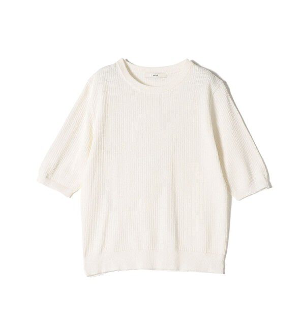 SHIPS for women「〈手洗い可能〉コットン ナイロン リブ ニット TEE」|ニット・セーター|