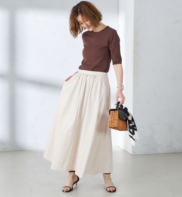 SHIPS for women「〈手洗い可能〉コットン ナイロン リブ ニット TEE」|ニット・セーター|