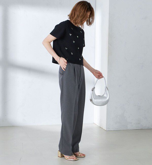 SHIPS for women「【WEB限定】〈手洗い可能〉ハイツイスト コットン ビジュー カノコ ニット」|プルオーバー|