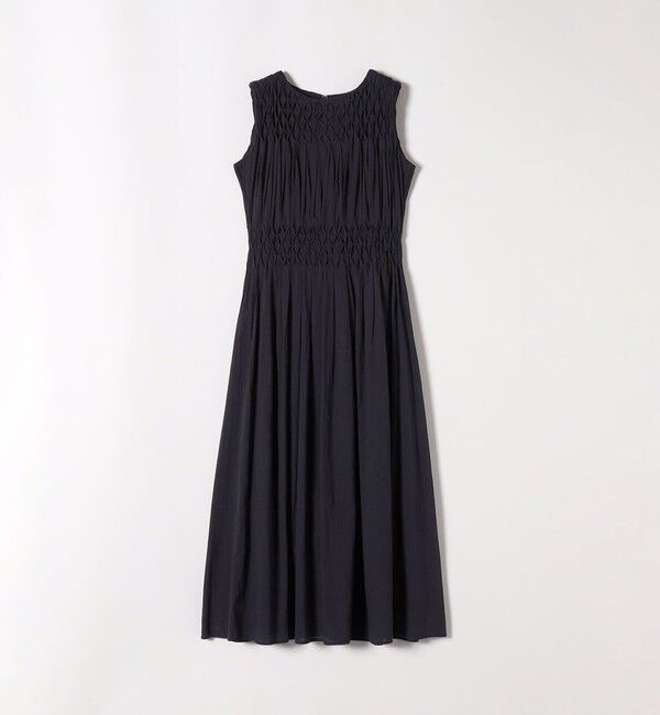 SHIPS any「《一部追加予約》【WEB限定】SHIPS any: ハンドスモッキング  コットン フレア ノースリーブ ワンピース」|ワンピース|