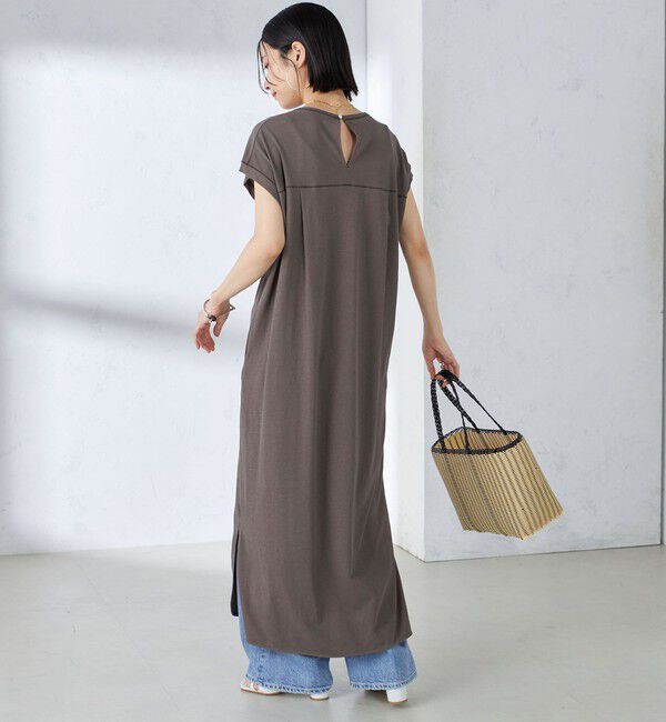 SHIPS for women「〈手洗い可能〉ジャージ スリット ワンピース」|ワンピース|