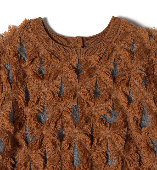 SHIPS for women「〈手洗い可能〉シアー フリンジ ジャカード プルオーバー」|ニット・セーター|