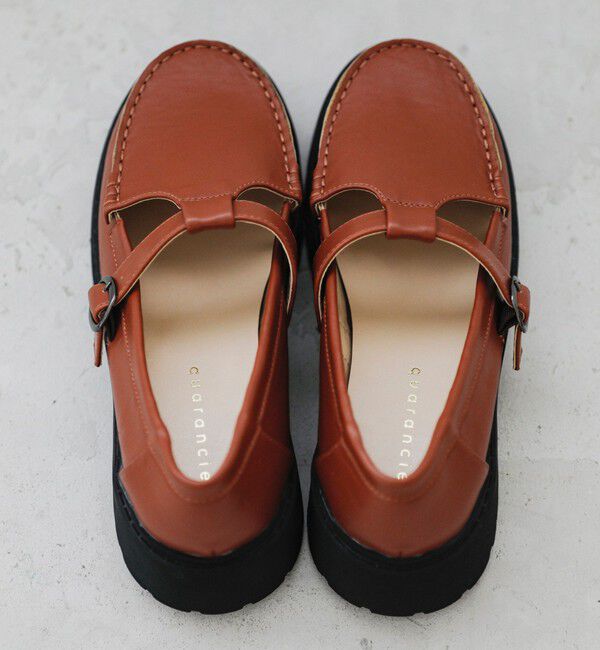 quaranciel「quaranciel: Tストラップ プラットフォーム ローファー」|ローファー|