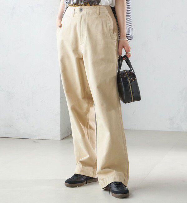 SHIPS for women「【SHIPS別注】Odub:〈洗濯機可能〉ワイド チノ パンツ」|チノ|