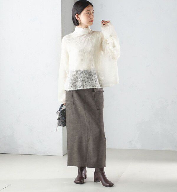 SHIPS for women「〈手洗い可能〉シャーク ツイード ポケット スカート」|スカート|