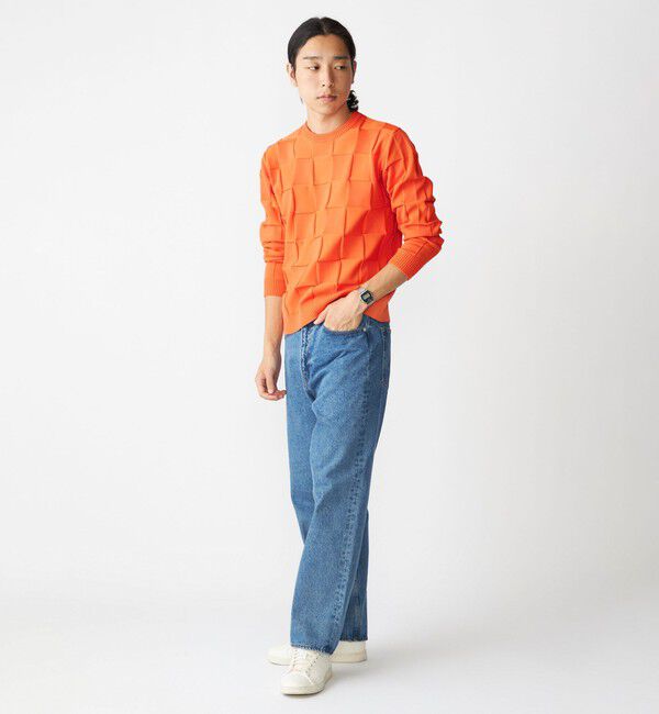 SHIPS「SHIPS:〈手洗い可能〉Amossa(R) シャンティ ブロック リンクス編み 長袖 ニット」|ニット・セーター|