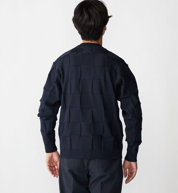 SHIPS「SHIPS:〈手洗い可能〉Amossa(R) シャンティ ブロック リンクス編み 長袖 ニット」|ニット・セーター|