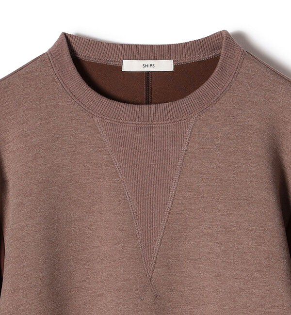 SHIPS for women「【WEB限定】〈手洗い可能〉エア ダンボール 布帛 コンビ プルオーバー」|スウェット・ジャージ|