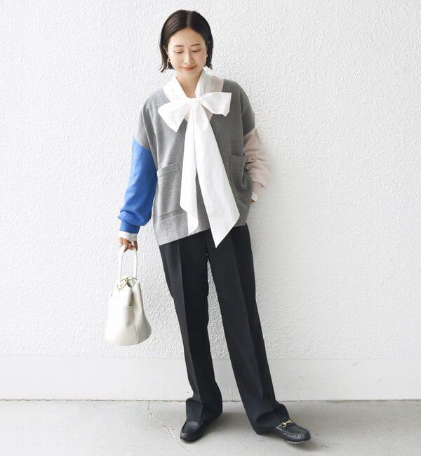 SHIPS for women「【WEB限定】〈手洗い可能〉配色 ポケット カーディガン」|カーディガン|