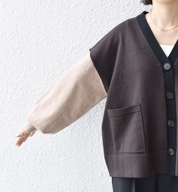 SHIPS for women「【WEB限定】〈手洗い可能〉配色 ポケット カーディガン」|カーディガン|