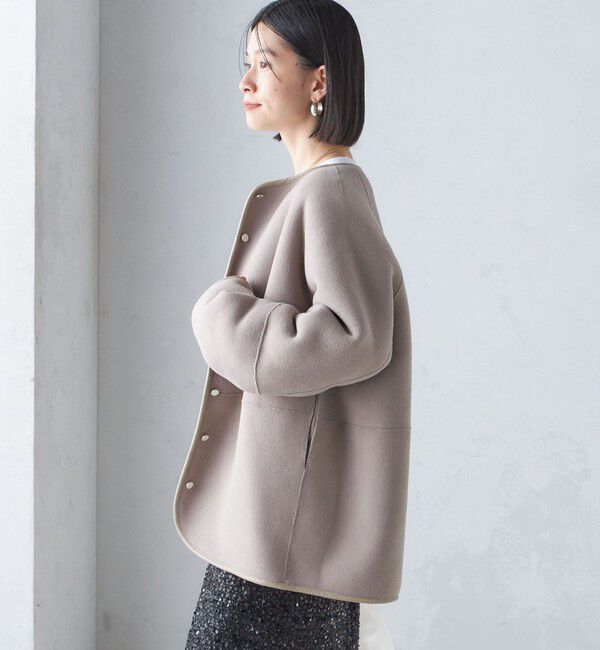 SHIPS for women「〈手洗い可能〉リバーシブル ボア &times; フリース ブルゾン」|ブルゾン・スタジャン|