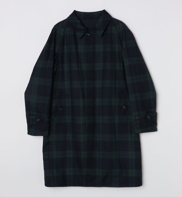 SHIPS「SHIPS: ポリエステル / ウール ブラックウォッチ リバーシブル ステンカラー コート」|ステンカラーコート|