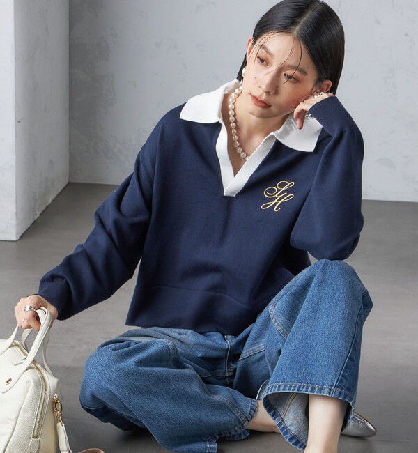 SHIPS for women「〈手洗い可能〉エンブレム ラガー ニット」|ニット・セーター|