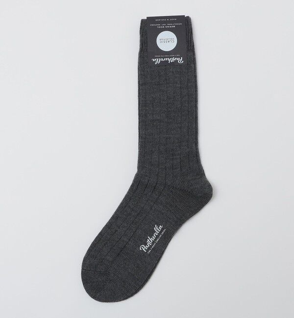 SHIPS「PANTHERELLA: PACKINGTON リブ ソックス」|ソックス|チャコールグレー