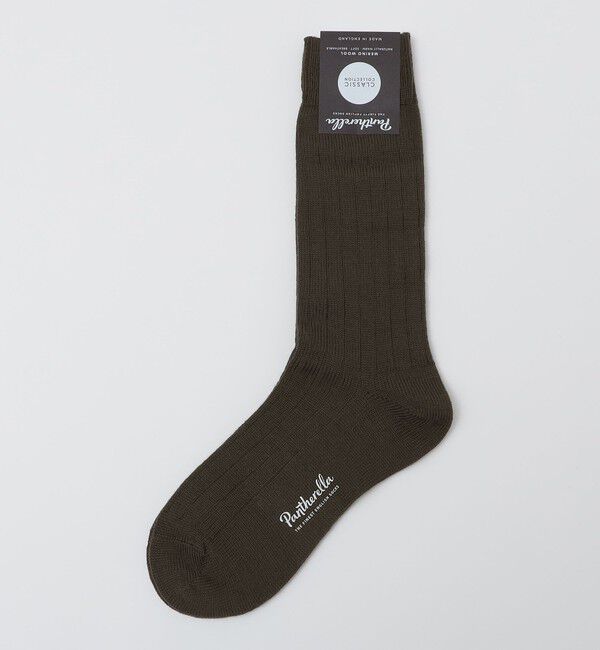 SHIPS「PANTHERELLA: PACKINGTON リブ ソックス」|ソックス|ライトオリーブ