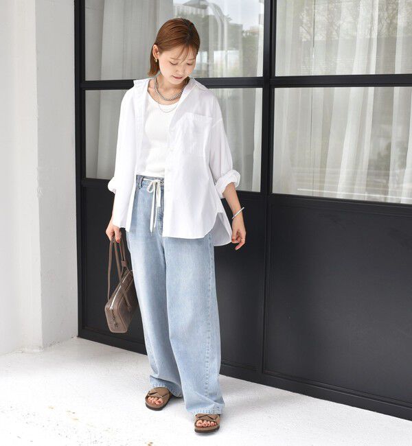 SHIPS for women「〈洗濯機可能〉ピン オックス 刺繍 シャツ」|シャツ・ブラウス|