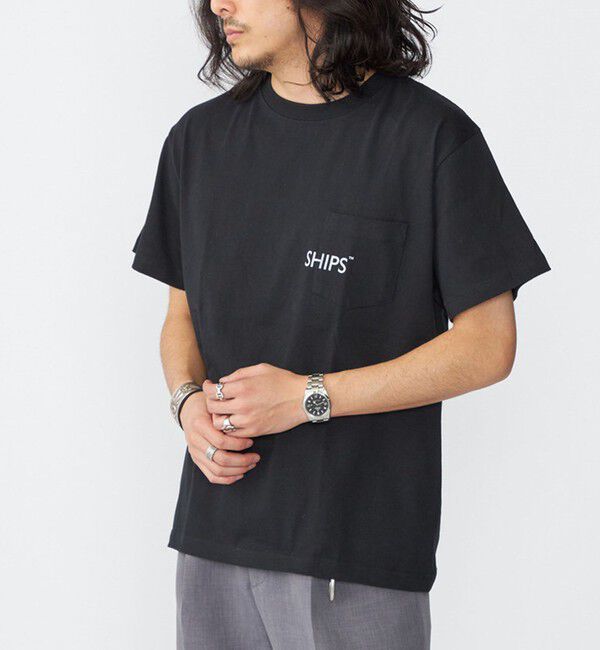 SHIPS「【WEB限定】SHIPS: SHIPSロゴ プリント ポケット Tシャツ」|Tシャツ・カットソー|