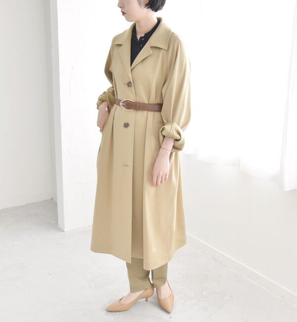 quaranciel「quaranciel: オーバル バックル ステッチ レザー ベルト」|ベルト|