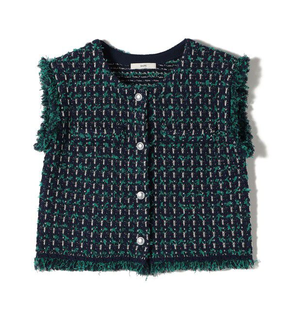 SHIPS for women「〈手洗い可能〉メタルボタンツイードニットベスト」|ベスト・ジレ|