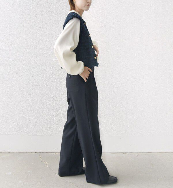 SHIPS for women「〈手洗い可能〉メタルボタンツイードニットベスト」|ベスト・ジレ|