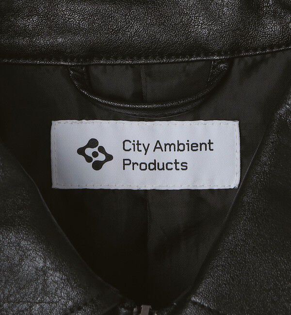SHIPS「City Ambient Products: 合成皮革 ショート ジップ ブルゾン」|ブルゾン・スタジャン|