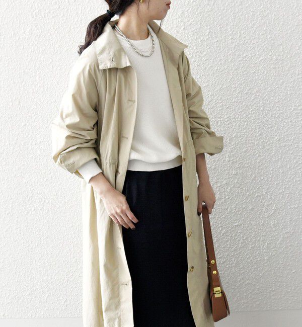 SHIPS any「SHIPS any:〈洗濯機可能〉スタンドカラー ドロスト ギャザー ロング コート」|その他|