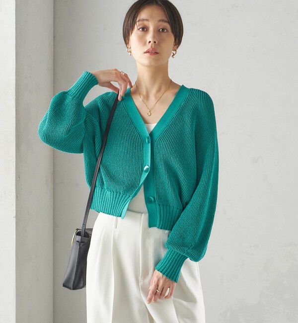 SHIPS for women「〈手洗い可能〉ペーパー ポリエステル Vネック カーディガン」|カーディガン|