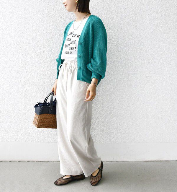 SHIPS for women「〈手洗い可能〉ペーパー ポリエステル Vネック カーディガン」|カーディガン|