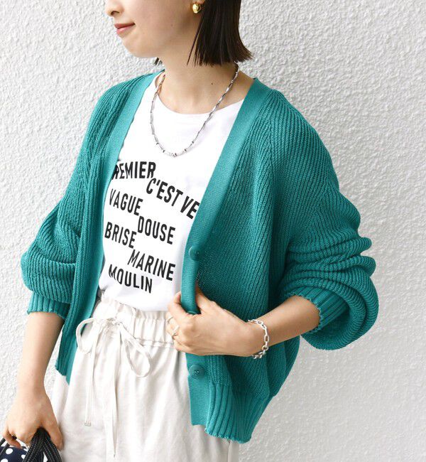 SHIPS for women「〈手洗い可能〉ペーパー ポリエステル Vネック カーディガン」|カーディガン|
